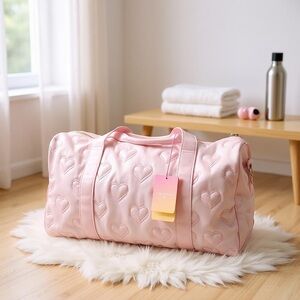New Stoney Clover x Target Pink Heart-Patterned Women's Duffel